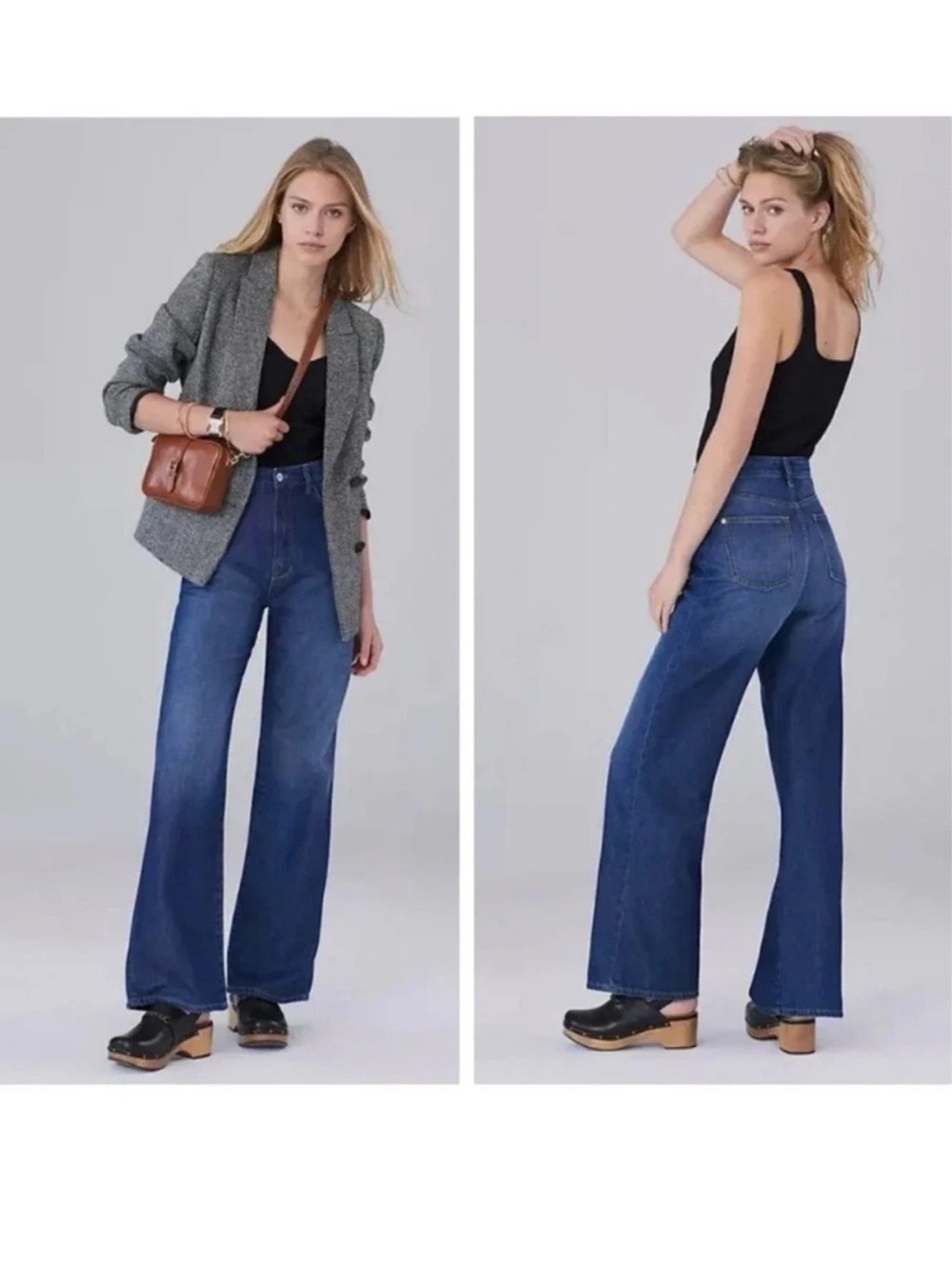 Anthropologie Pilcro the Annie Jean Dark Wash Wide Leg Baggy Sz 31 Petite NEW - Picture 1 of 14